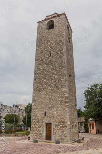 Sahat Kula (Clock Tower) in the Stara Varos neighborhood of Podgorica, capital of Montenegro