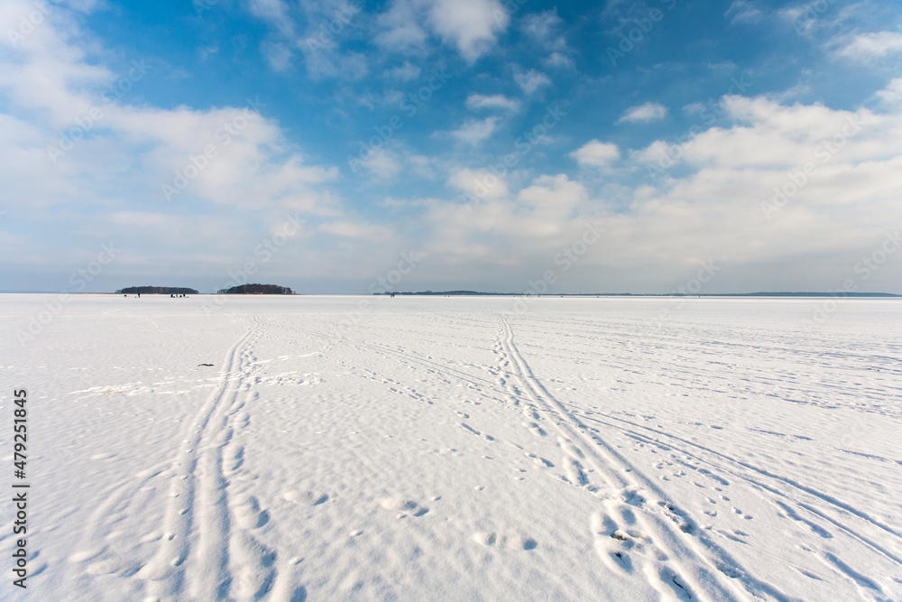Sniardwy Lake in winter, the largest lake in Poland, Masuria Region, Poland Sniardwy Lake in winter, the largest lake in Poland, Masuria Region, Poland
