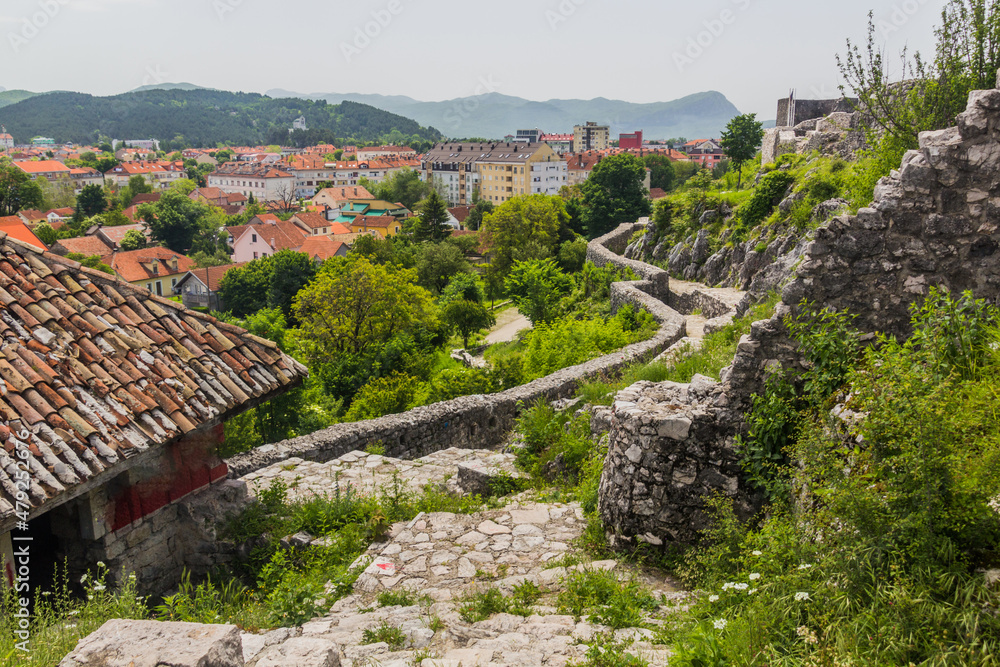 Aerial view of Niksic from Bedem fortress, Montenegro