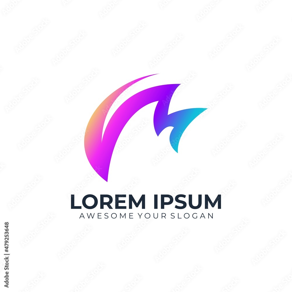 Abstract Logo letter M gradient colorful Abstract Logo letter M gradient colorful