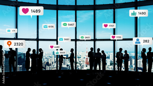Social networking service concept. Group of people.
