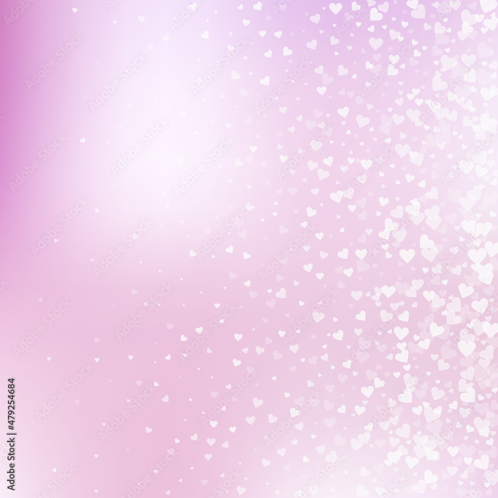 White heart love confettis. Valentine's day gradie White heart love confettis. Valentine's day gradie