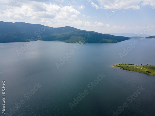 Aerial view of  Belmeken Dam, Rila mountain, Bulgaria © Stoyan Haytov