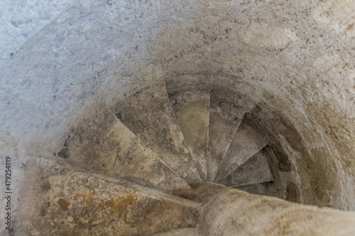 Stairway of Koski Mehmed Pasha Mosque minaret in Mostar, Bosnia and Herzegovina