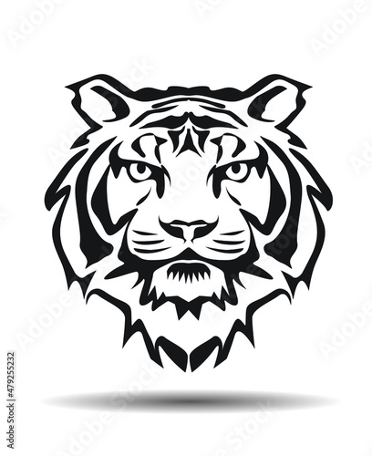 Fototapeta Naklejka Na Ścianę i Meble -  Wild Tiger Head Icon. Vector Illustration and logo.