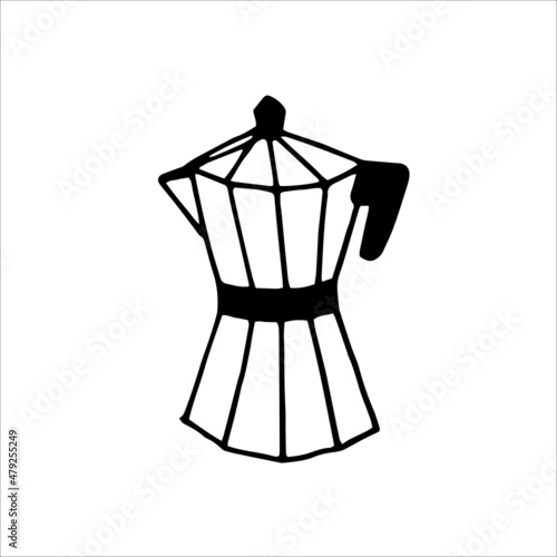 Graphic Geyser coffee maker doodle element for design