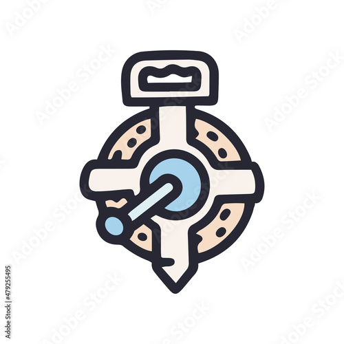 long tape measure color vector doodle simple icon