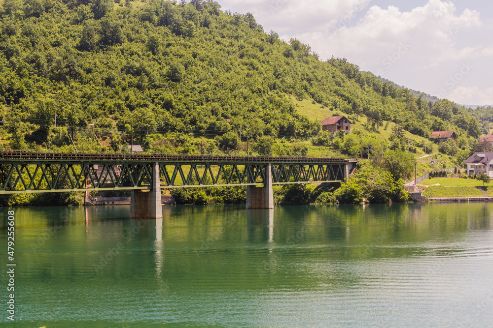 Railway bridge over Jablanica lake, Bosnia and Herzegovina