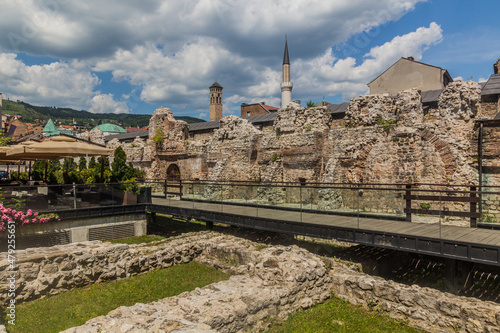 Ruins of Taslihan (historical inn) in Sarajevo. Bosnia and Herzegovina