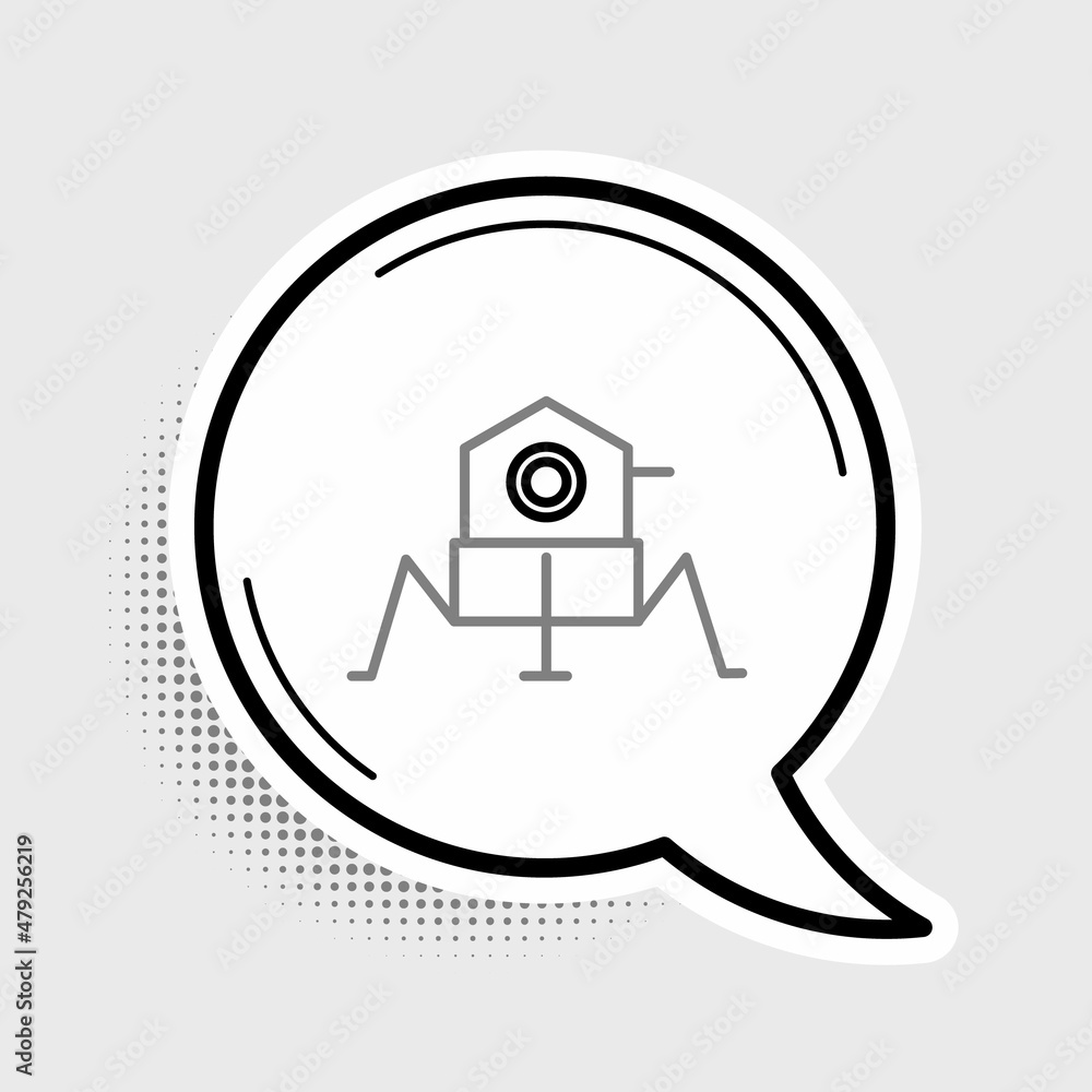 Line Mars rover icon isolated on grey background. Space rover. Moonwalker sign. Apparatus for studying planets surface. Colorful outline concept. Vector Line Mars rover icon isolated on grey background. Space rover. Moonwalker sign. Apparatus for studying planets surface. Colorful outline concept. Vector