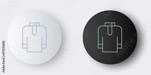 Line Shirt kurta icon isolated on grey background. Colorful outline concept. Vector