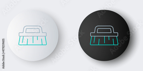 Line Brush for cleaning icon isolated on grey background. Colorful outline concept. Vector