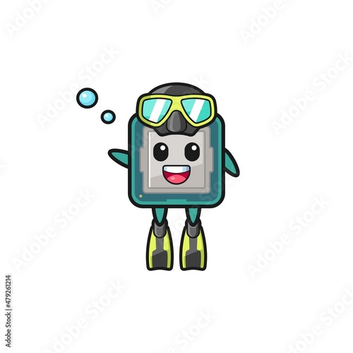 the processor diver cartoon character