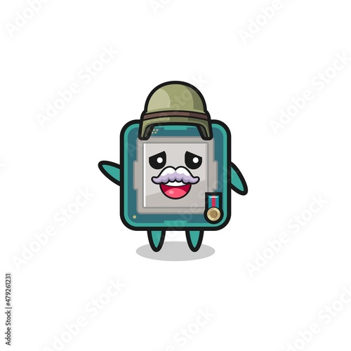 cute processor as veteran cartoon