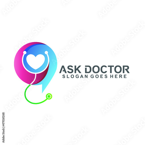 Ask doctor logo design in vector