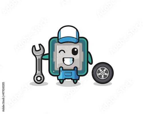 the processor character as a mechanic mascot
