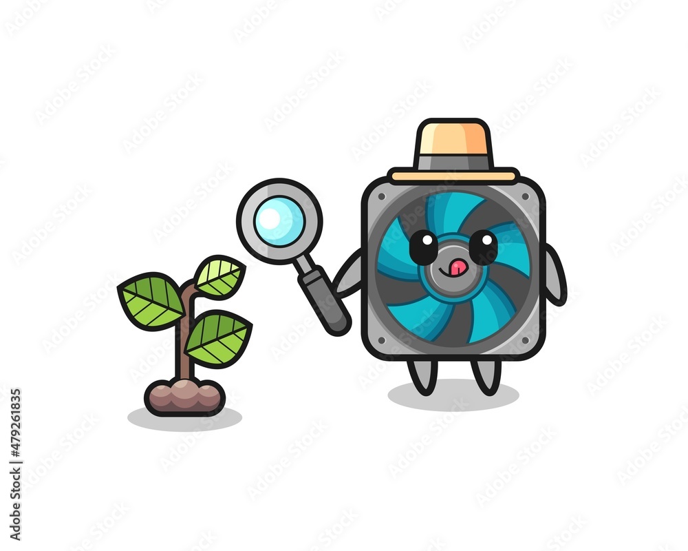 cute computer fan herbalist researching a plants cute computer fan herbalist researching a plants