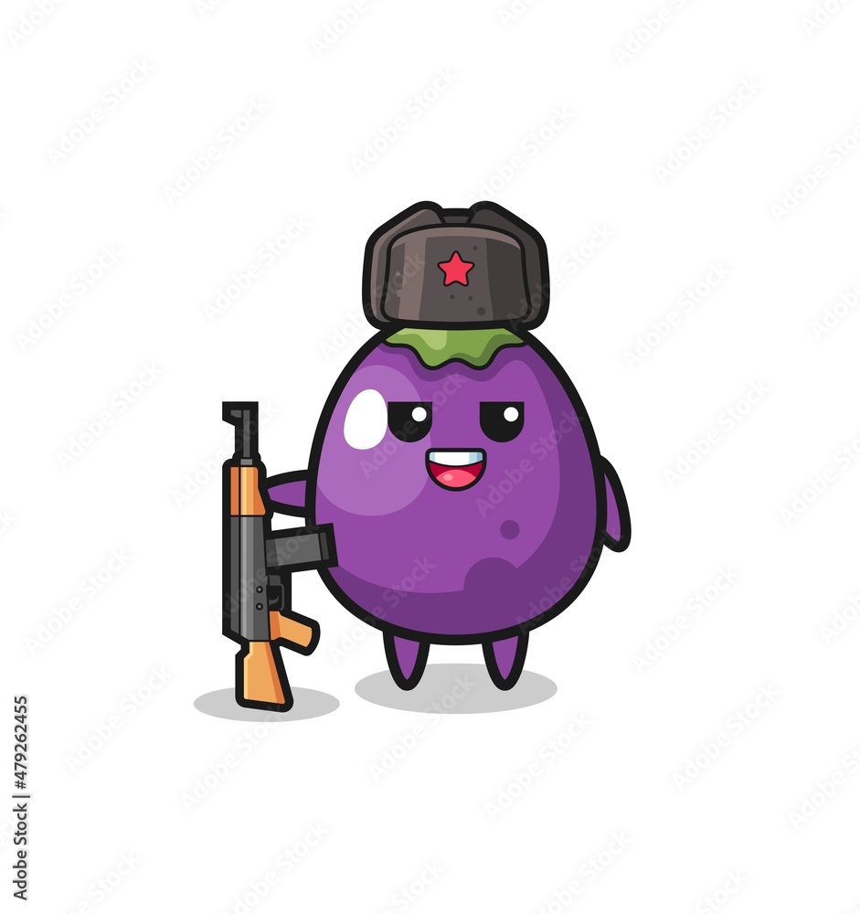 cute eggplant cartoon as Russian army cute eggplant cartoon as Russian army