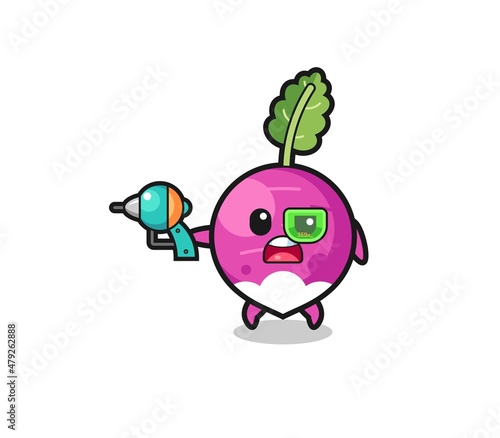 Wallpaper Mural cute turnip holding a future gun Torontodigital.ca