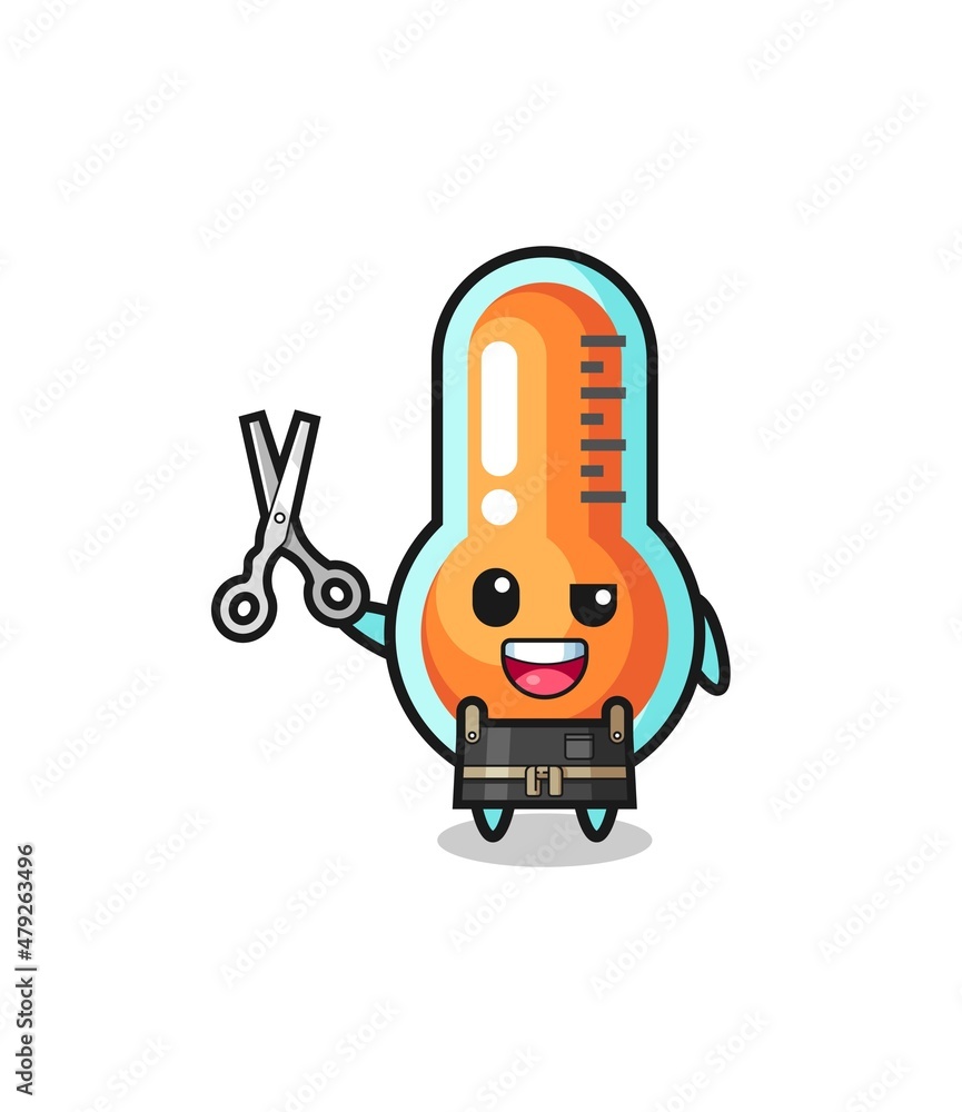 thermometer character as barbershop mascot thermometer character as barbershop mascot
