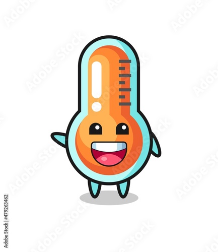 happy thermometer cute mascot character