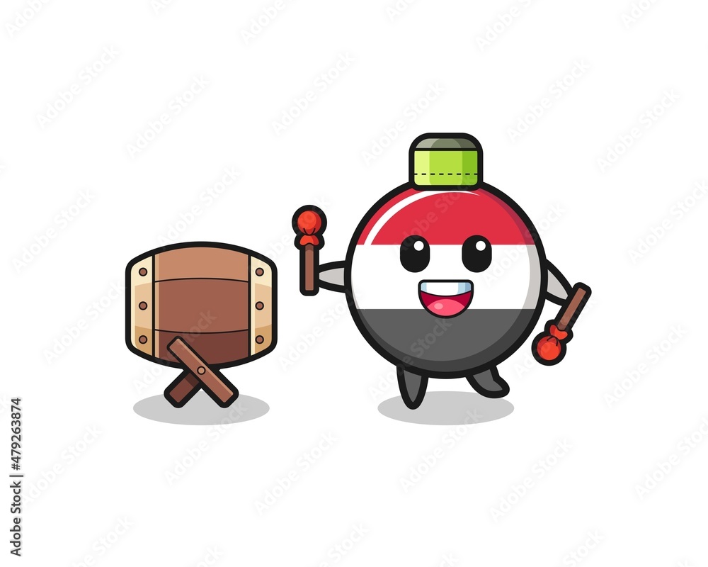 yemen flag muslim cartoon is beating the bedug yemen flag muslim cartoon is beating the bedug