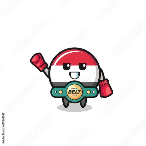 yemen flag boxer mascot character
