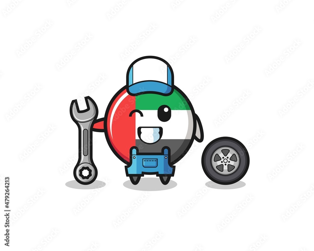 the uae flag character as a mechanic mascot the uae flag character as a mechanic mascot