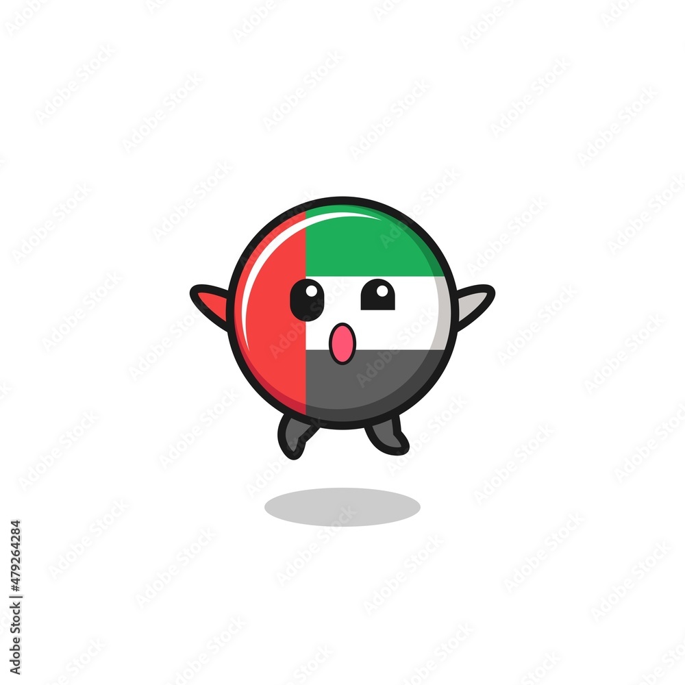 uae flag character is jumping gesture uae flag character is jumping gesture