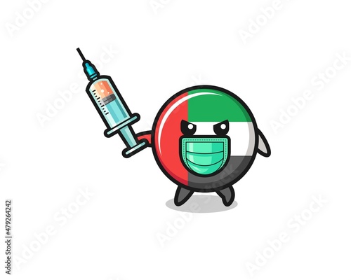 illustration of the uae flag to fight the virus