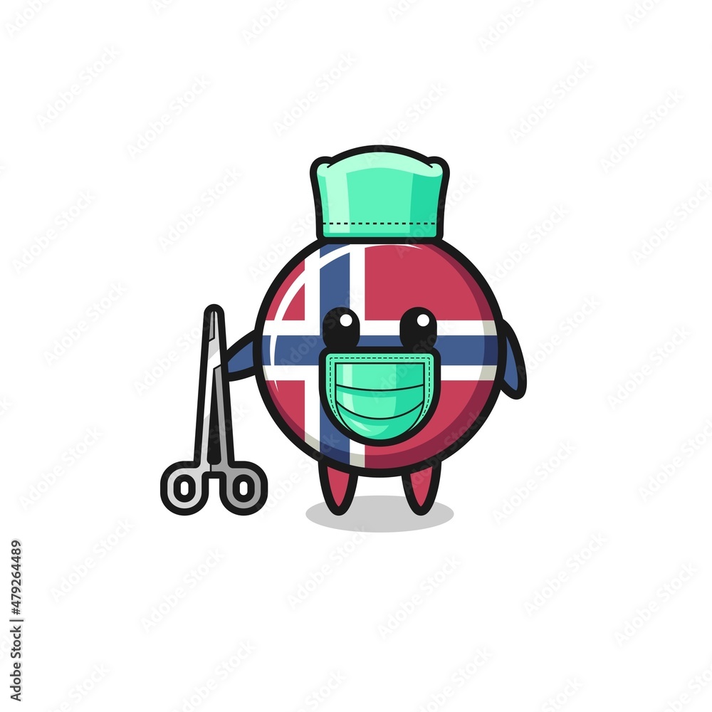 Fototapeta premium surgeon norway flag mascot character