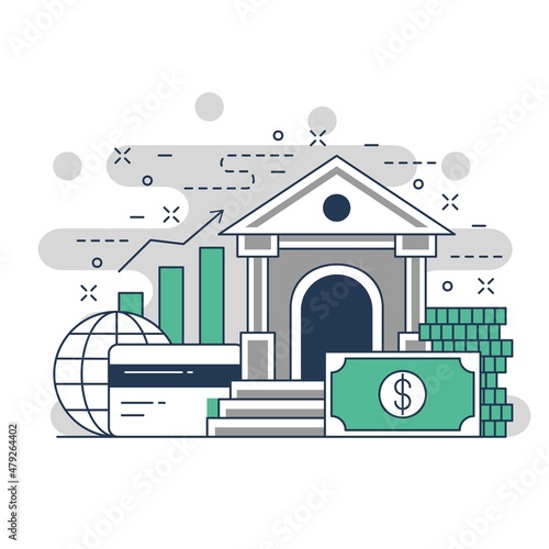 Banking and finance conceptual website illustration design 2