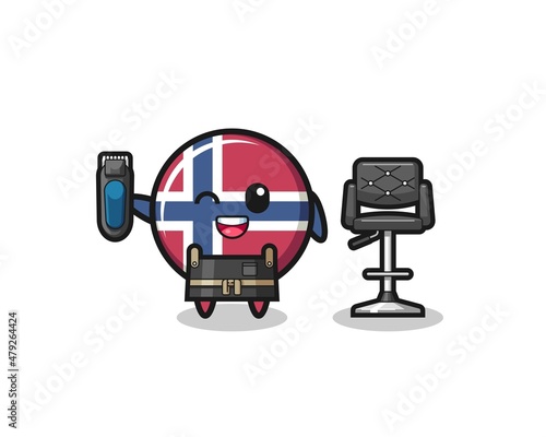 norway flag barbershop is holding a trimer