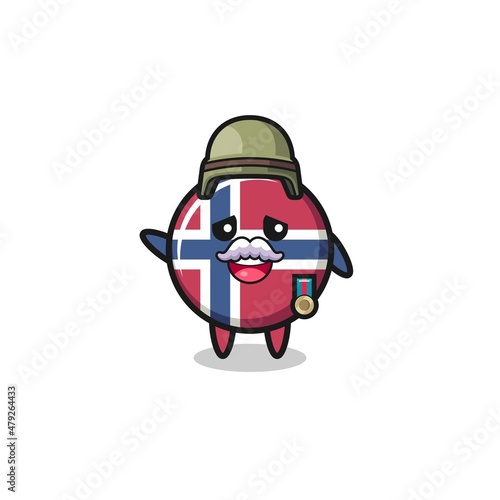 cute norway flag as veteran cartoon © heriyusuf