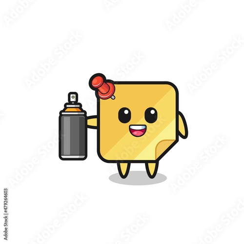 the cute sticky notes as a graffiti bomber