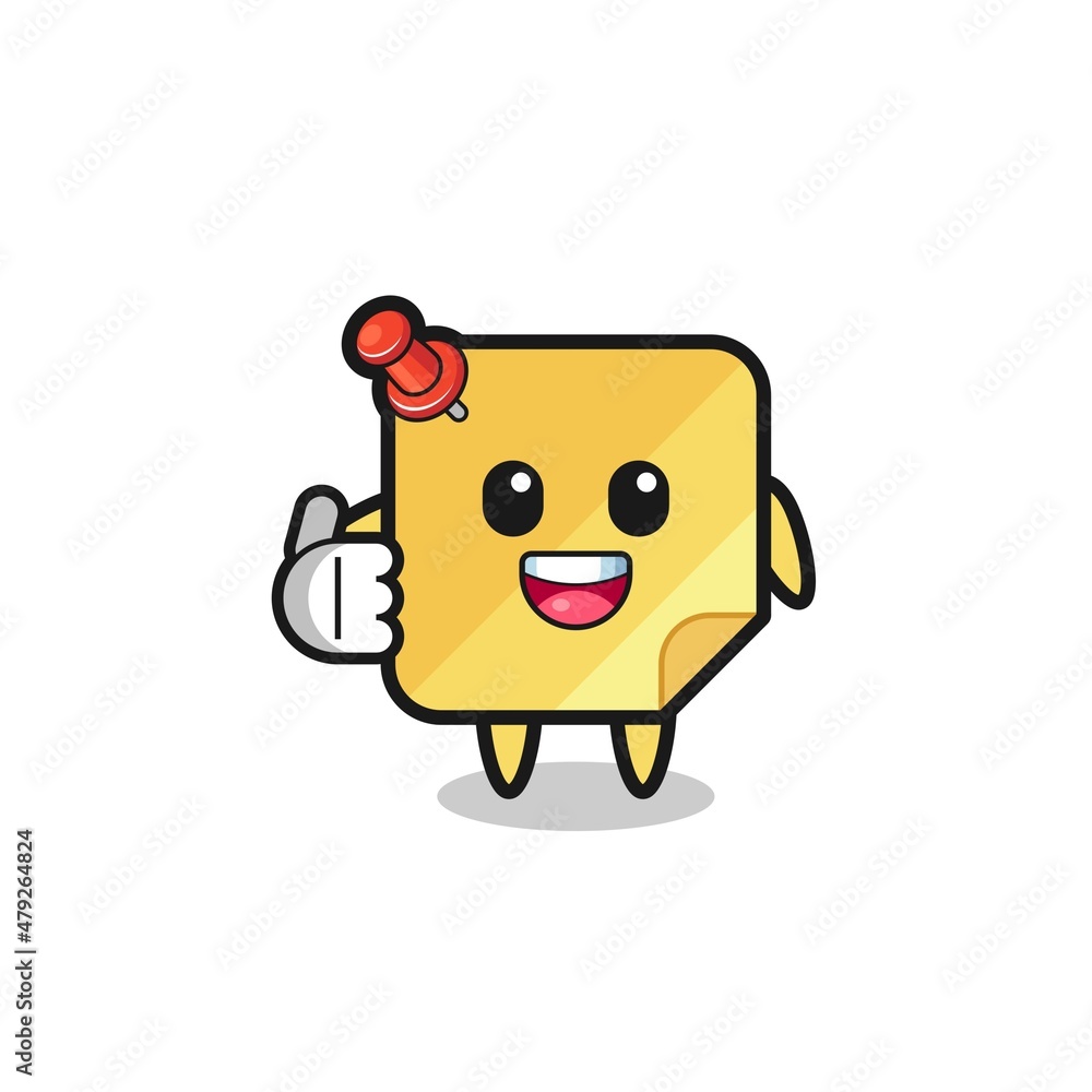 sticky notes mascot doing thumbs up gesture