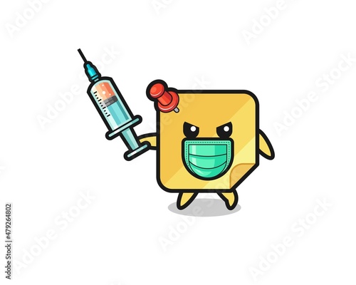 illustration of the sticky notes to fight the virus