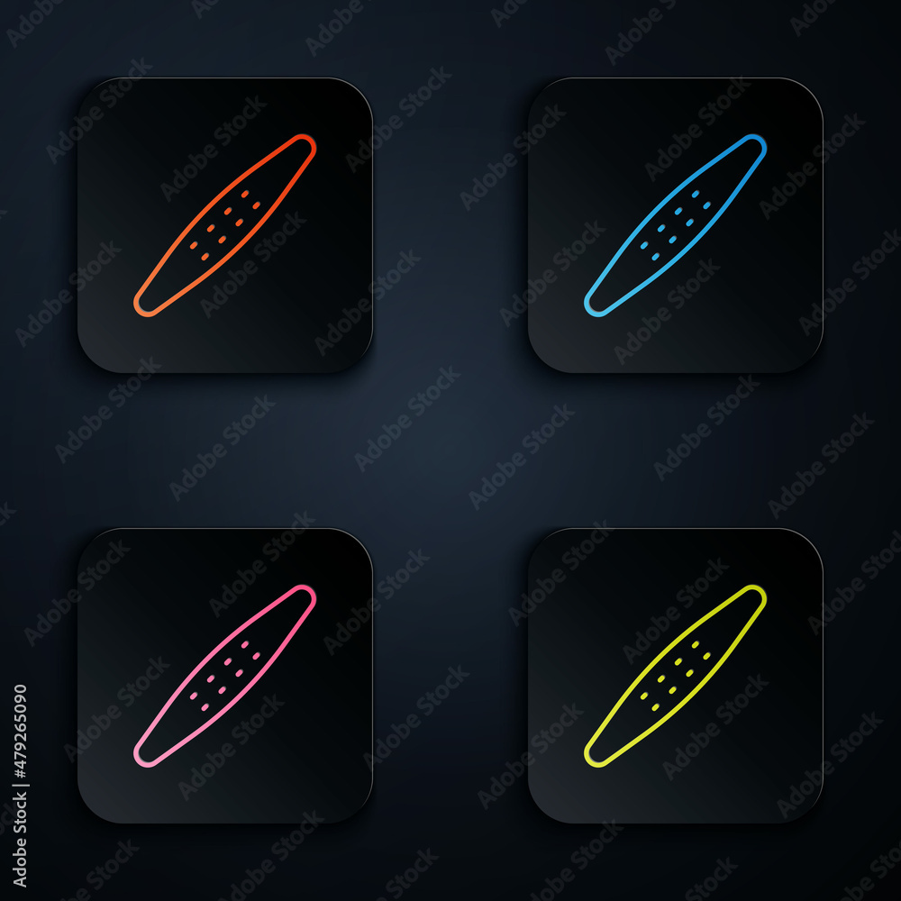 Color neon line Nail file pet icon isolated on black background. Professional treatment at home grooming for pet. Set icons in square buttons. Vector Color neon line Nail file pet icon isolated on black background. Professional treatment at home grooming for pet. Set icons in square buttons. Vector