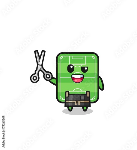 football field character as barbershop mascot
