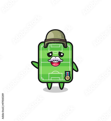 cute football field as veteran cartoon