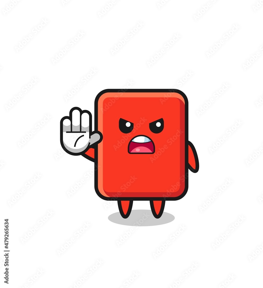 red card character doing stop gesture red card character doing stop gesture