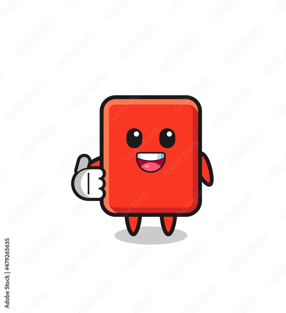 red card mascot doing thumbs up gesture red card mascot doing thumbs up gesture