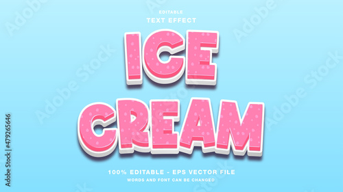 Ice Cream 3D Editable Text Effect