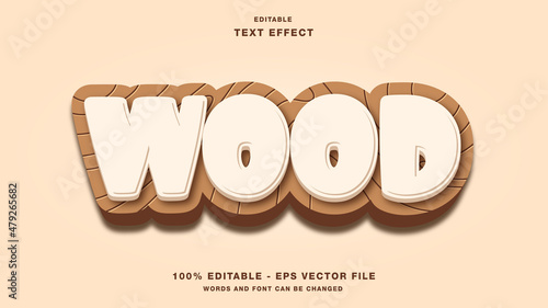 Wood Cartoon Editable Text Effect
