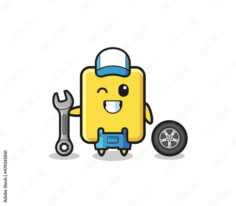 the yellow card character as a mechanic mascot the yellow card character as a mechanic mascot