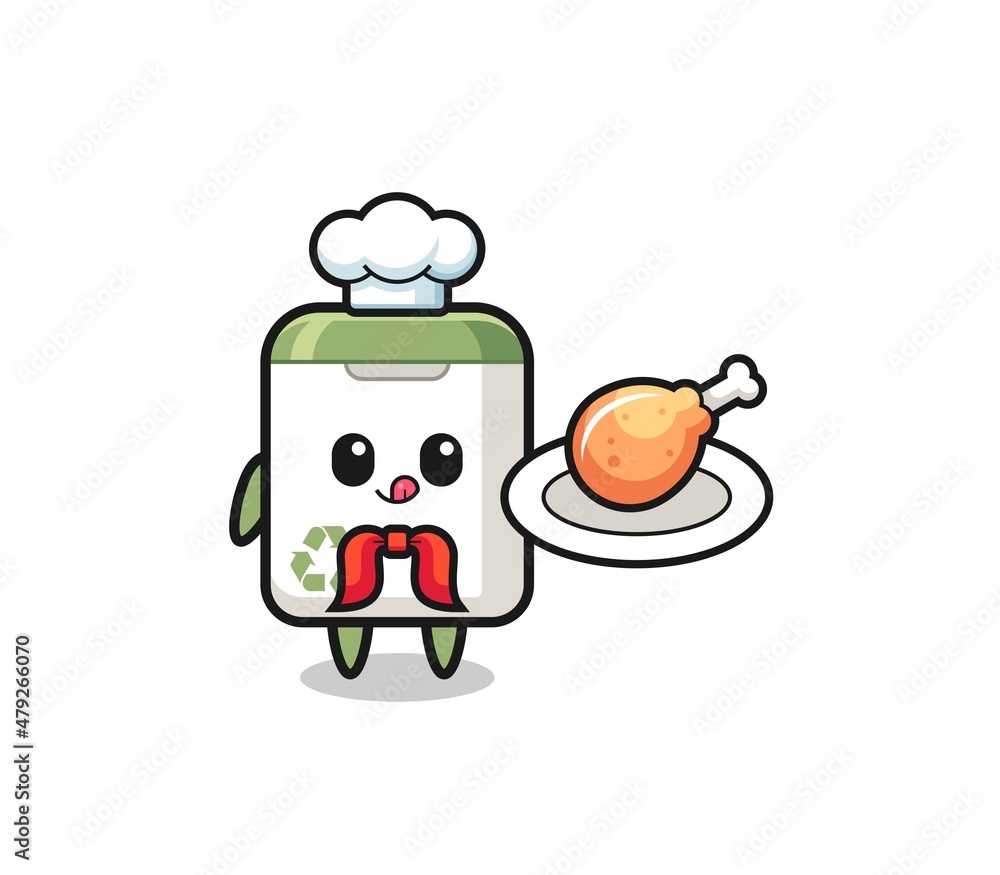trash can fried chicken chef cartoon character trash can fried chicken chef cartoon character