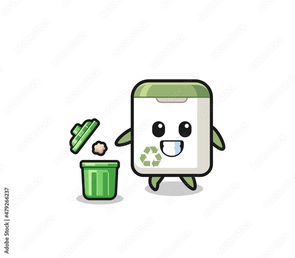 illustration of the trash can throwing garbage in the trash can illustration of the trash can throwing garbage in the trash can