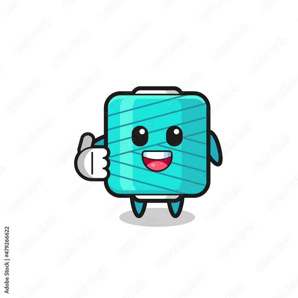 yarn spool mascot doing thumbs up gesture yarn spool mascot doing thumbs up gesture