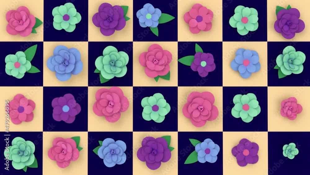 Animation of colors on a chessboard. Greeting card for Mother's Day and International Women's Day Animation of colors on a chessboard. Greeting card for Mother's Day and International Women's Day