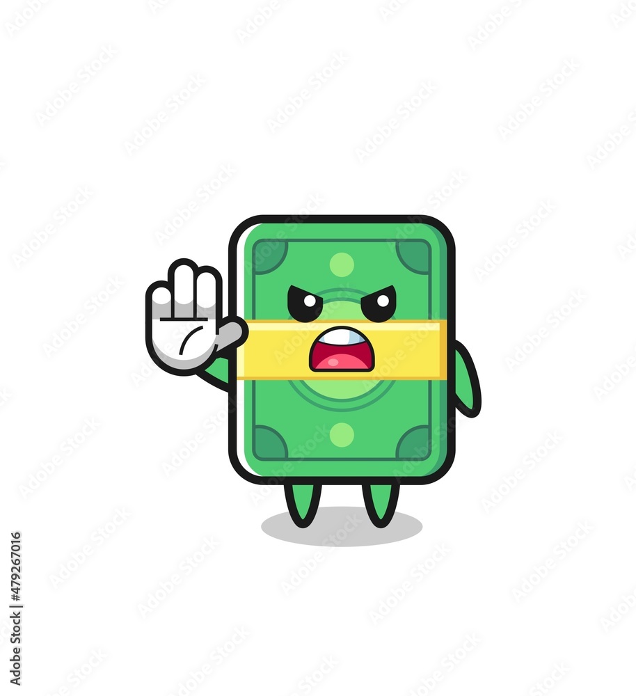 money character doing stop gesture money character doing stop gesture